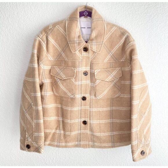 Samsoe Samsoe Leonie Jacket Womens size XS Those Plaid Wool Blend Quilt Lining - Picture 1 of 6